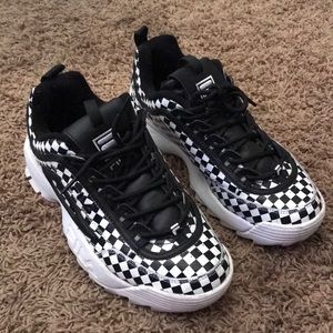 COPY - Fila disruptors checkered pattern